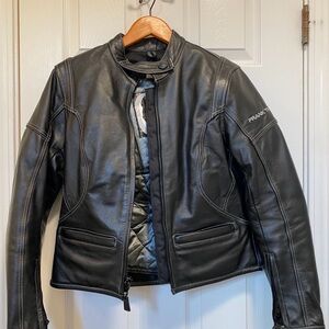 Franxx Black Leather Biker Jacket for Women